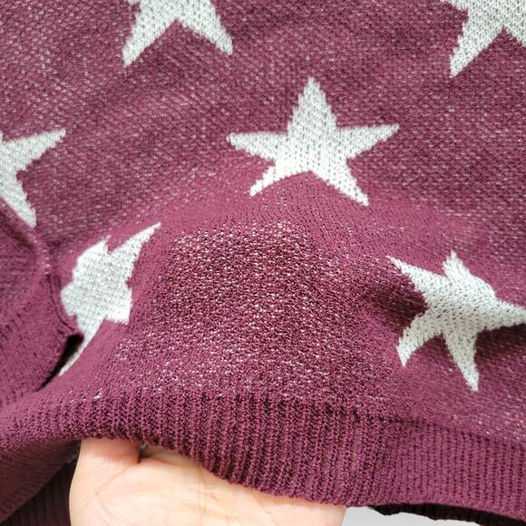 POL Star Maroon Pullover Relaxed Crewneck Dolman Sleeve Sweater Women Sz M - Picture 3 of 4